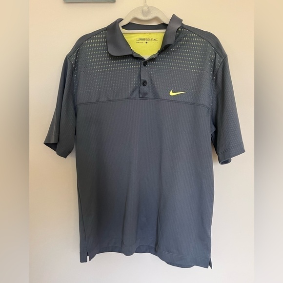 Nike Golf Dry Fit Gray Polo Short Sleeve Large - Picture 1 of 7